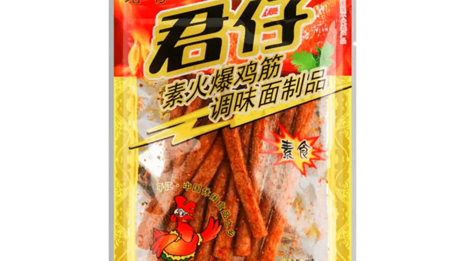 买辣条前，如何看懂商品页 正文中段配图：JUNZAI front package image used to compare title, flavor, and pack format