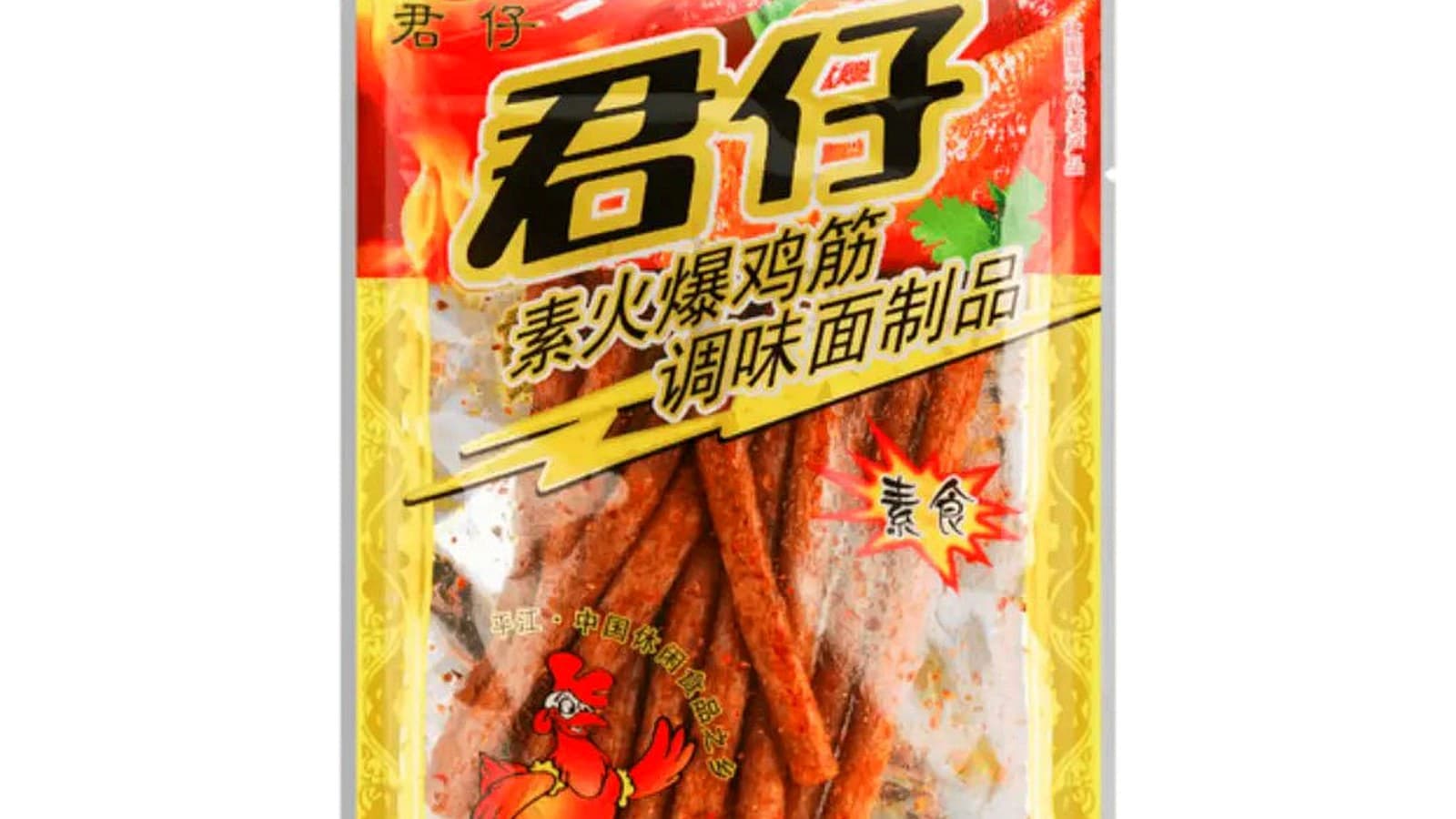 包装如何影响辣条新鲜度和购买体验 正文中段配图：JUNZAI retail bag used to compare pack integrity and sealing quality