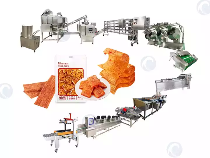 Automatic spicy strip production line equipment with forming and packaging machines